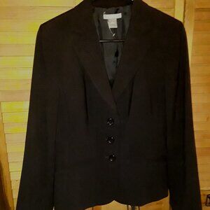 Ann Taylor SZ 8 Black Wool Blend Lined Jacket Suit Blazer Business Never Worn